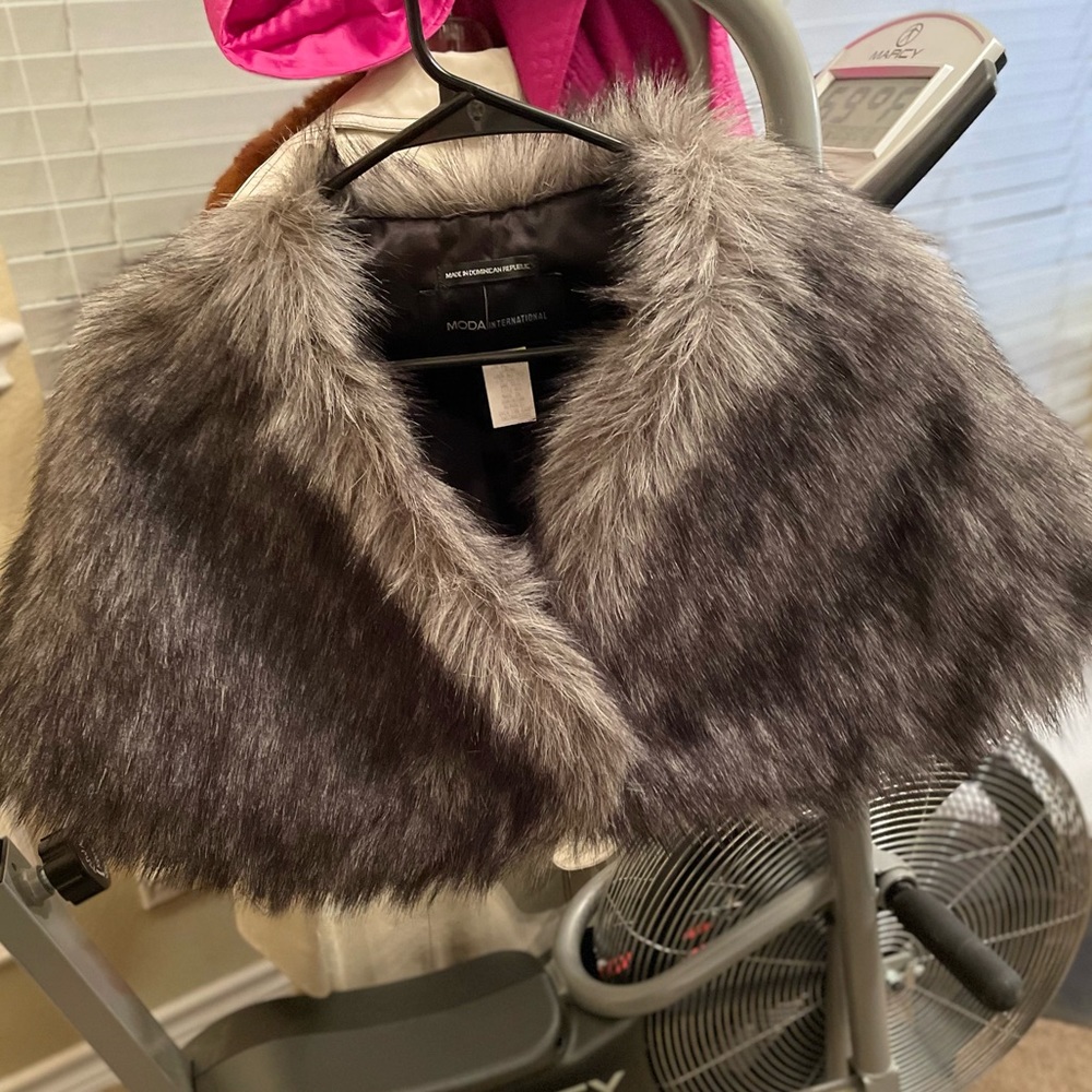 Faux fur stole / shawl / wrap - beautiful grays!